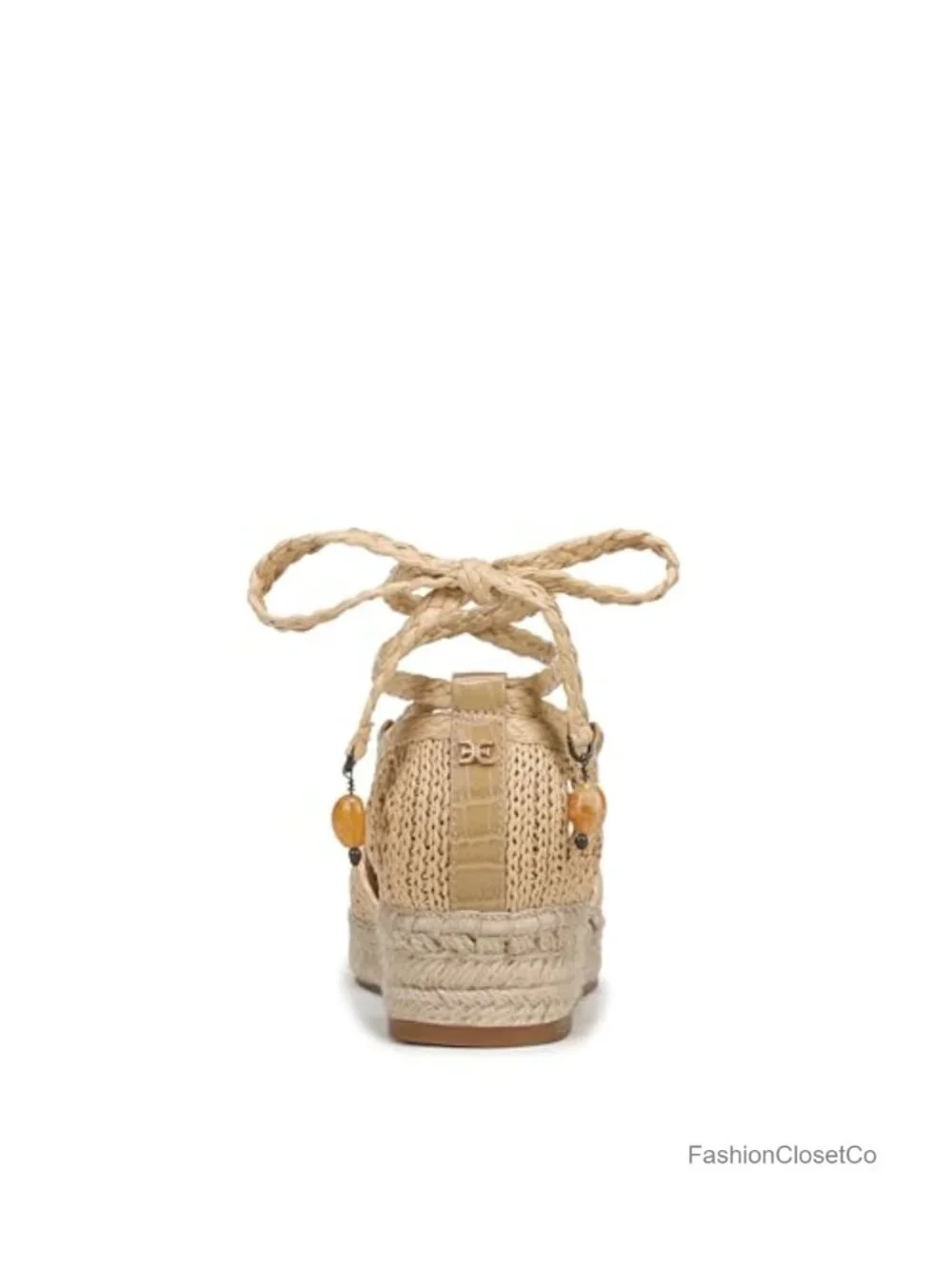 Espadrilles with Raffia Finish, Slip-on Almond Toe, Heeled Sandals